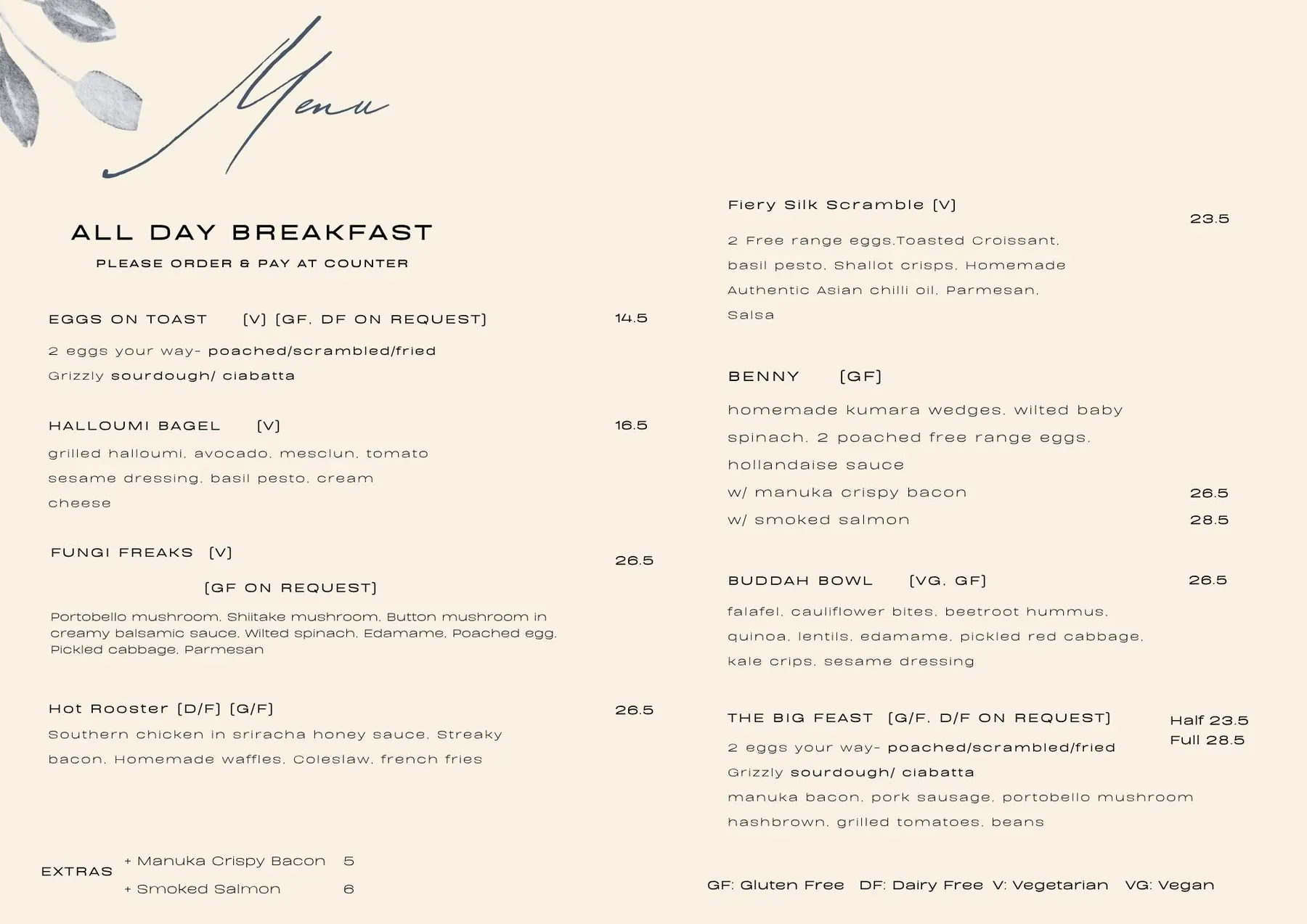 Not typical all-day breakfast menu