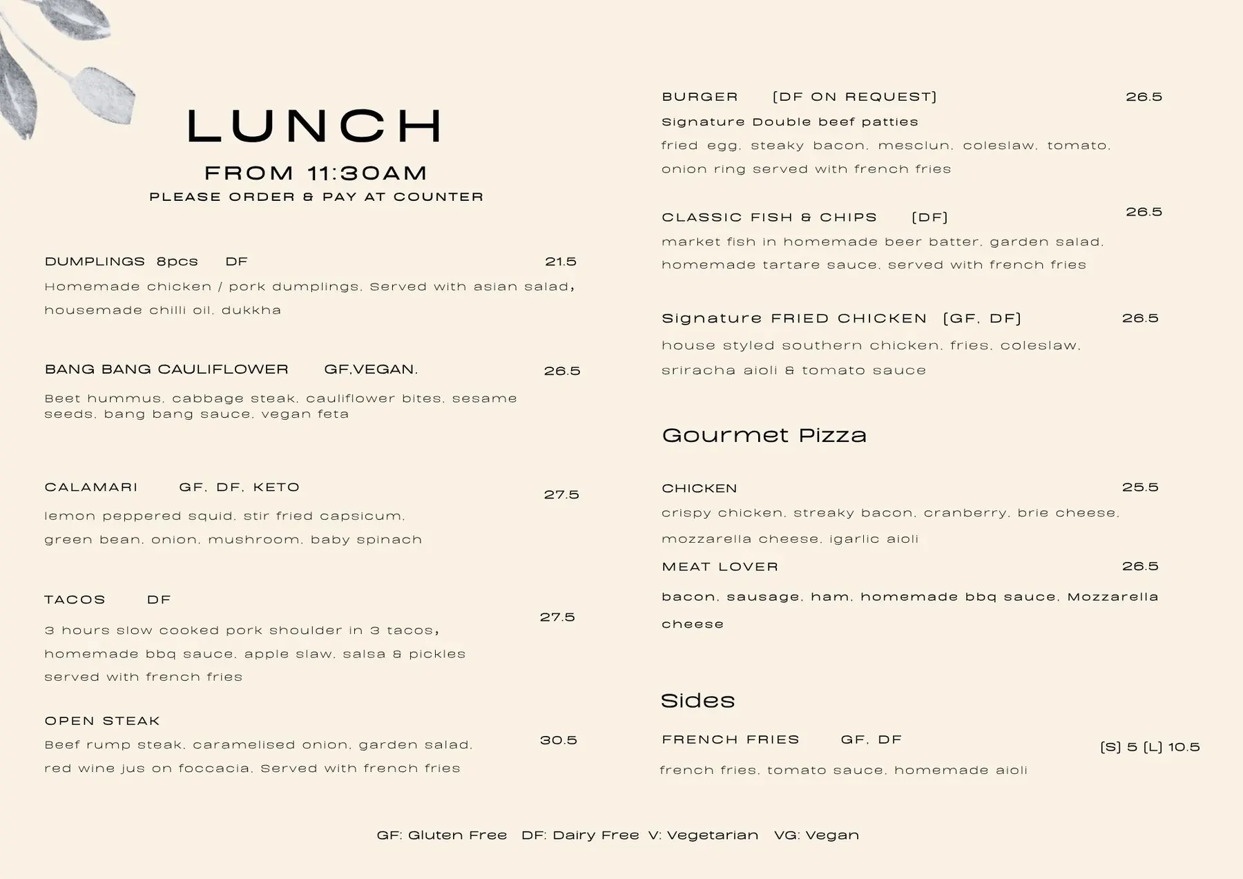 Not typical lunch menu